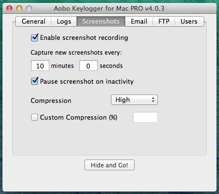Aobo Keylogger for Mac - Captures d'écran