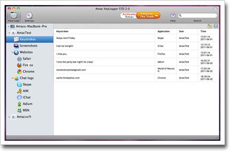 Amac Keylogger for Mac – record keystrokes