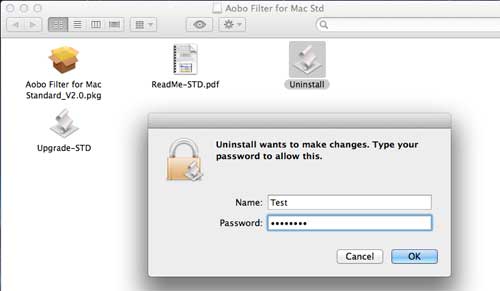 Uninstall Aobo Filter for Mac