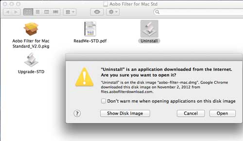 Uninstall Aobo Filter for Mac